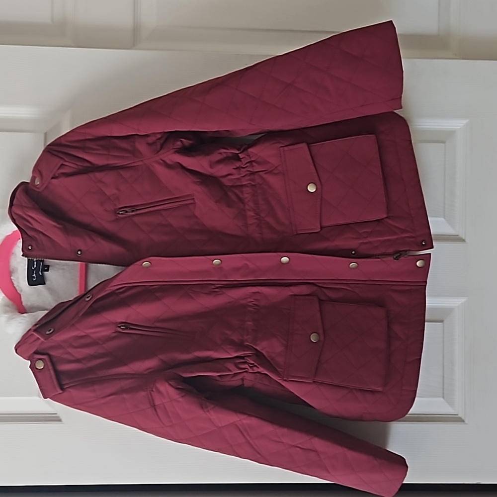 Eden Society,NWOT, Sherpa Lined Hoodie Jacket,Burgundy, Small